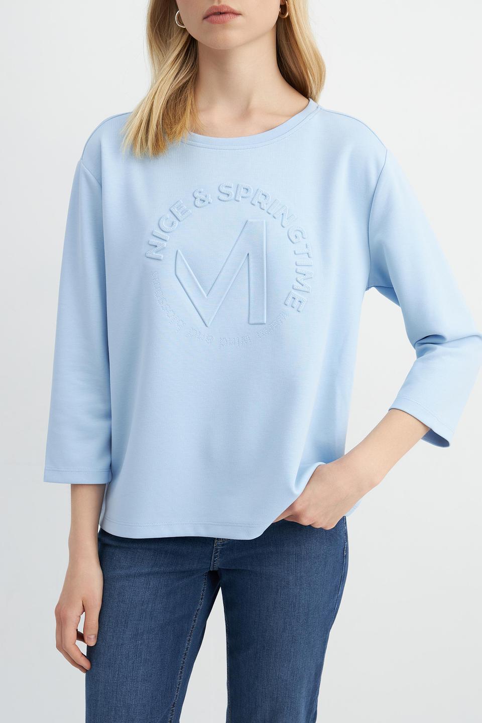 Пуловер Monari светло-голубой с логотипом