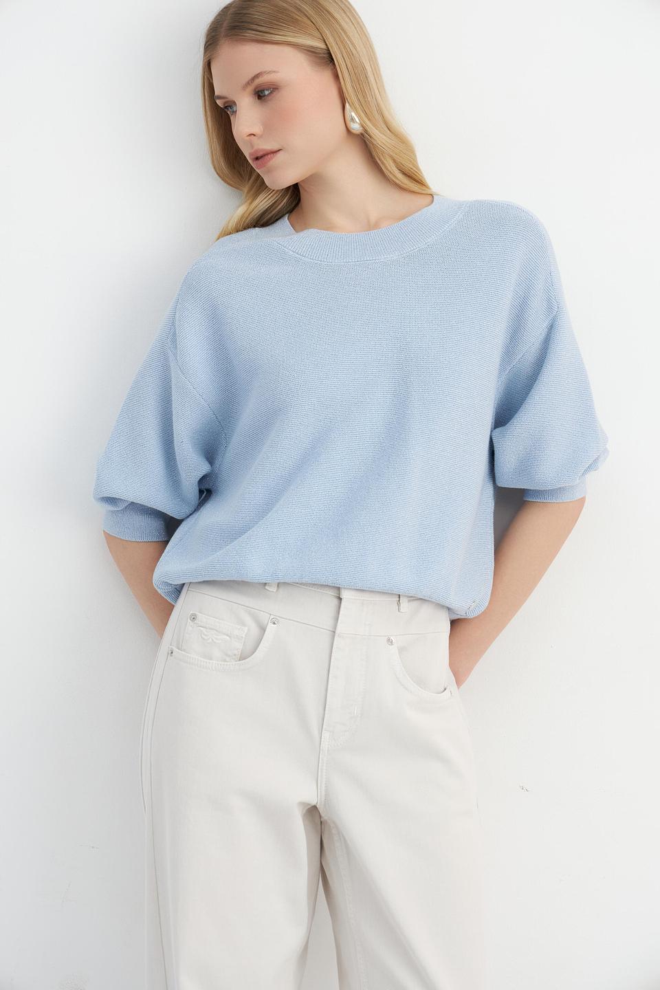 Пуловер Monari голубой с рукавом 3/4