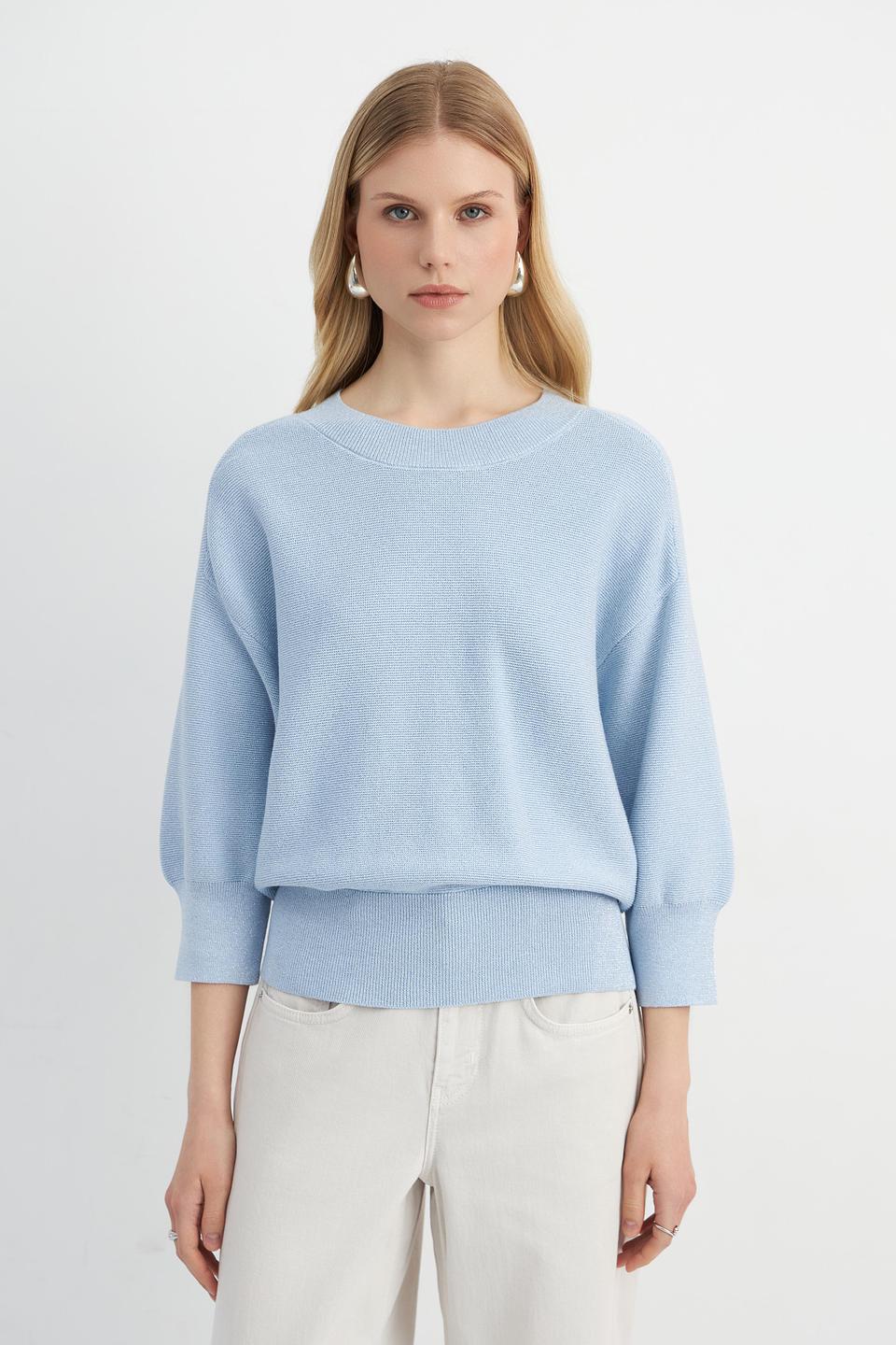 Пуловер Monari голубой с рукавом 3/4