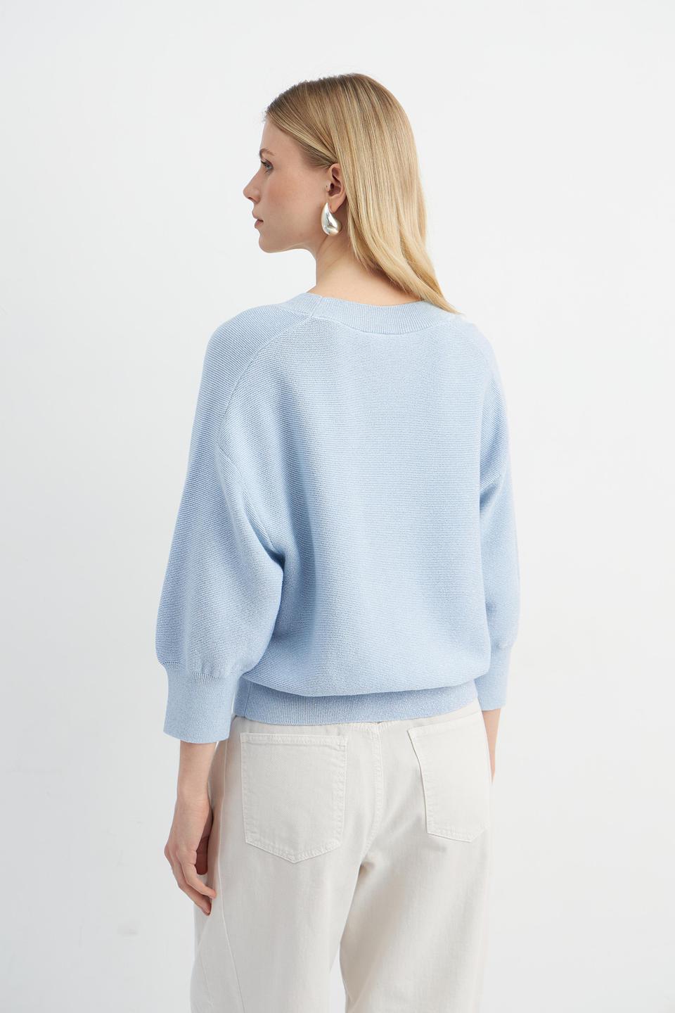 Пуловер Monari голубой с рукавом 3/4