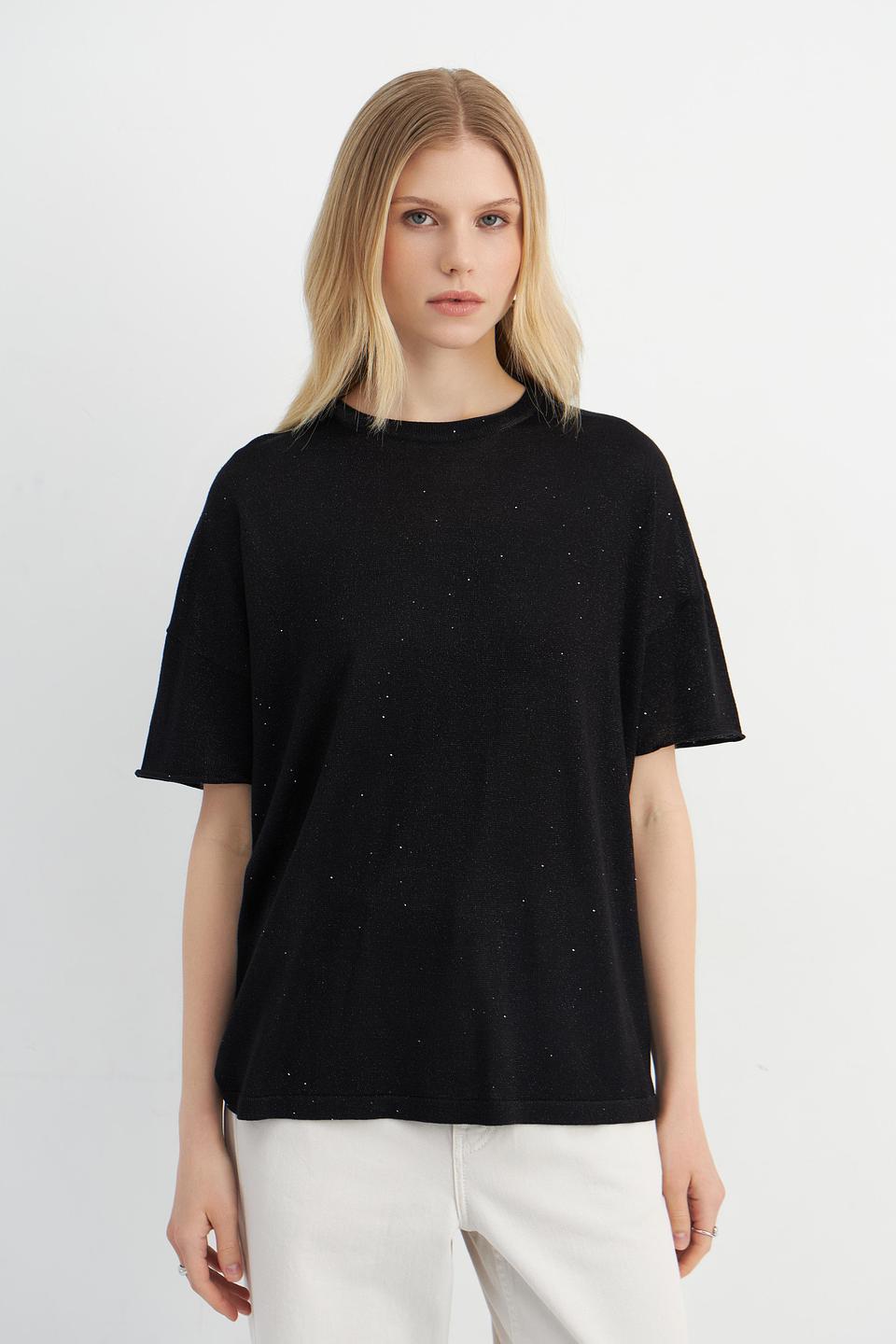 Пуловер Catnoir с пайетками чёрный