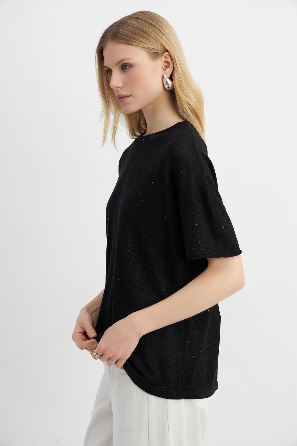 Пуловер Catnoir с пайетками чёрный