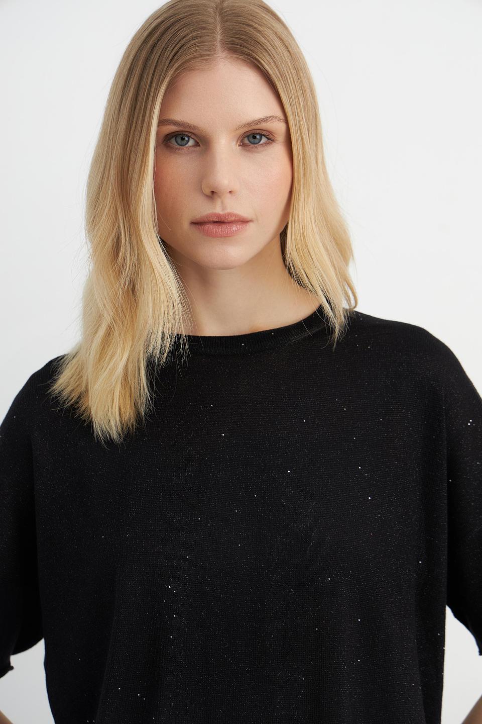 Пуловер Catnoir с пайетками чёрный