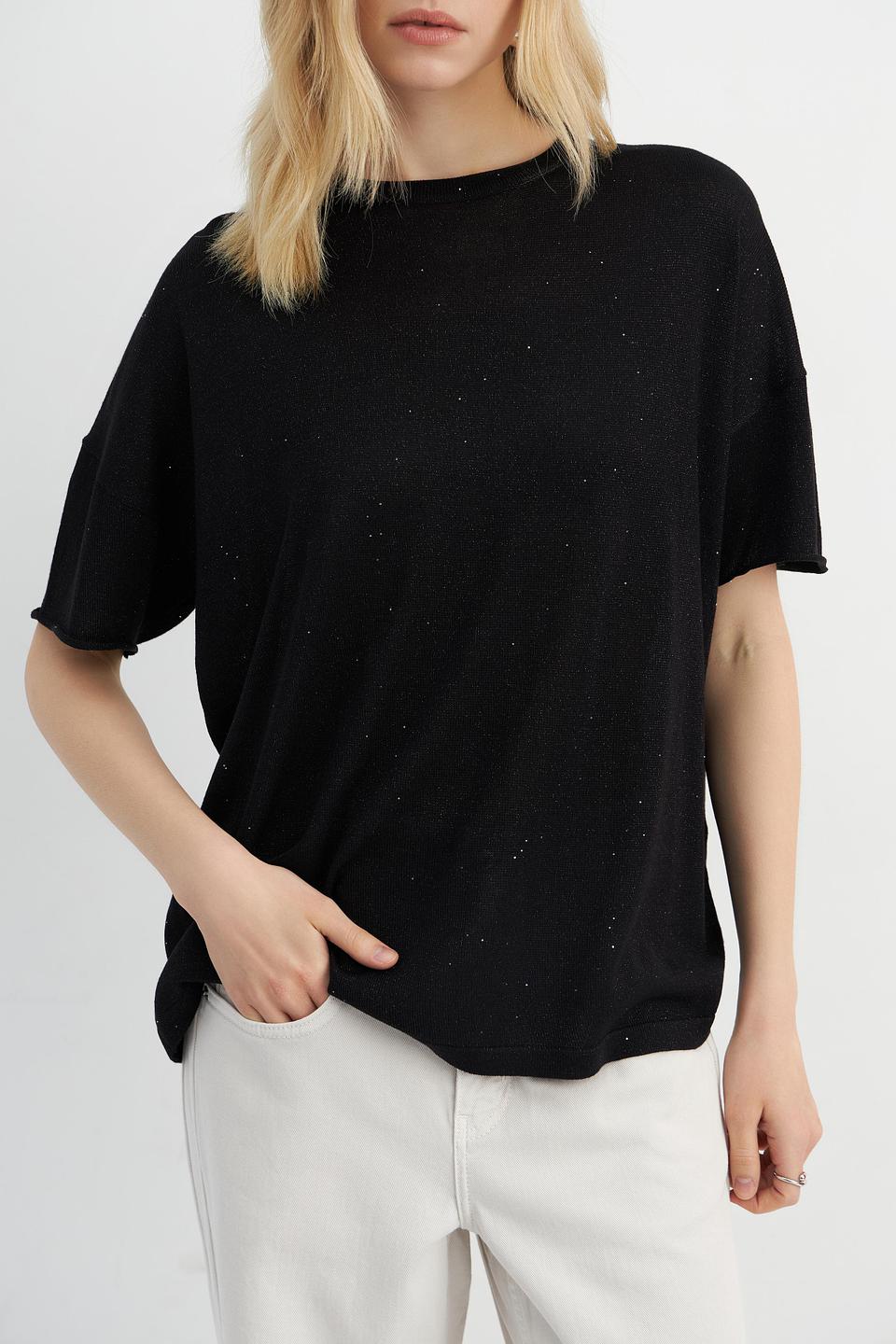 Пуловер Catnoir с пайетками чёрный