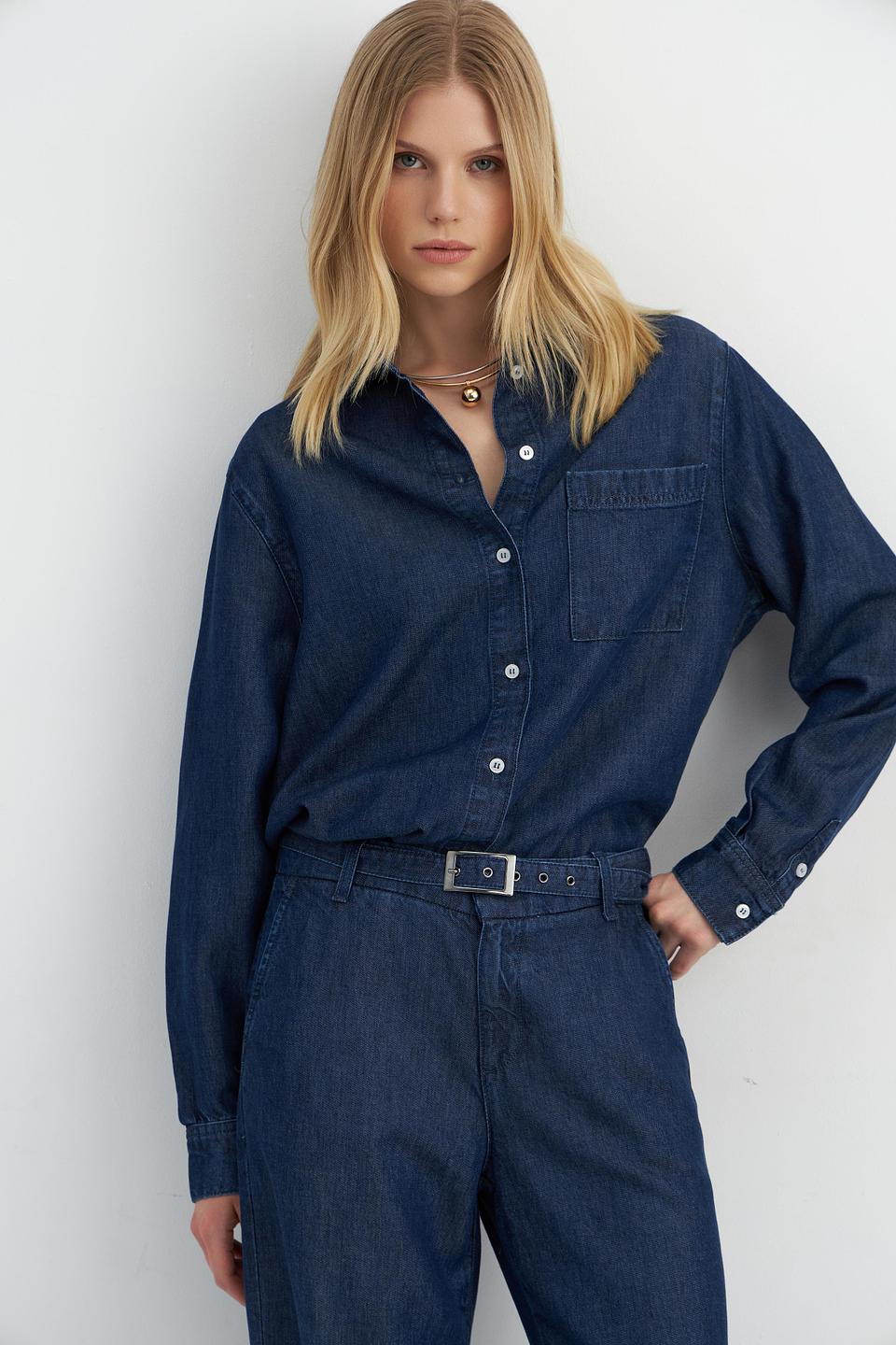 Блуза Angels джинсовая с вышивкой