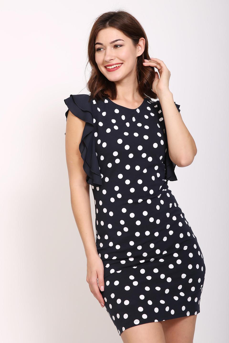 Платье Pezzo в горошек чёрное