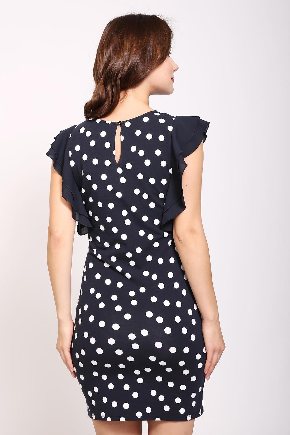 Платье Pezzo в горошек чёрное