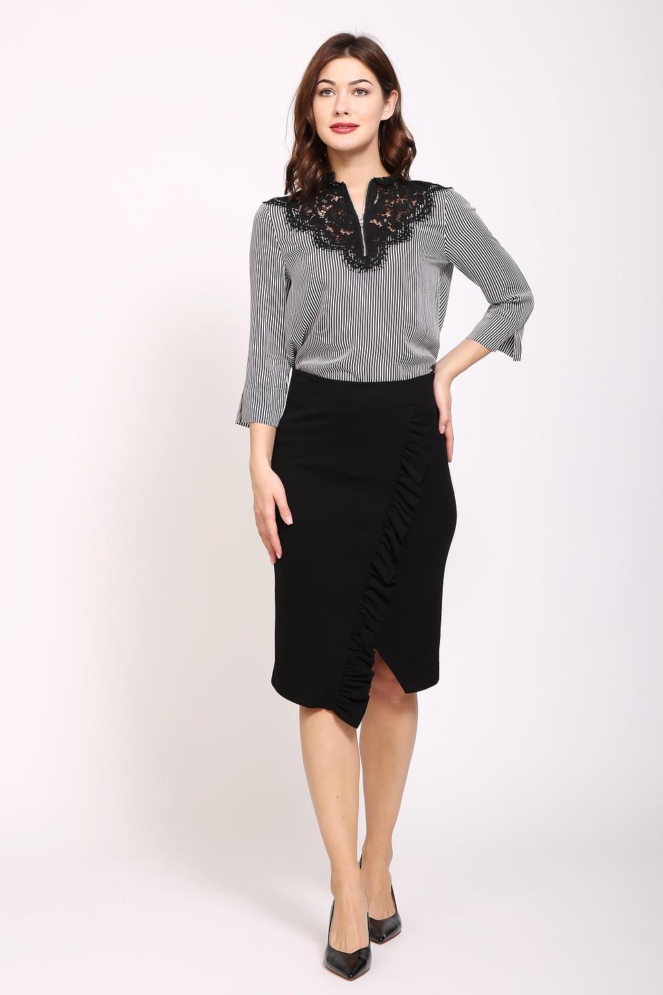 Юбка Pezzo с рюшами чёрная