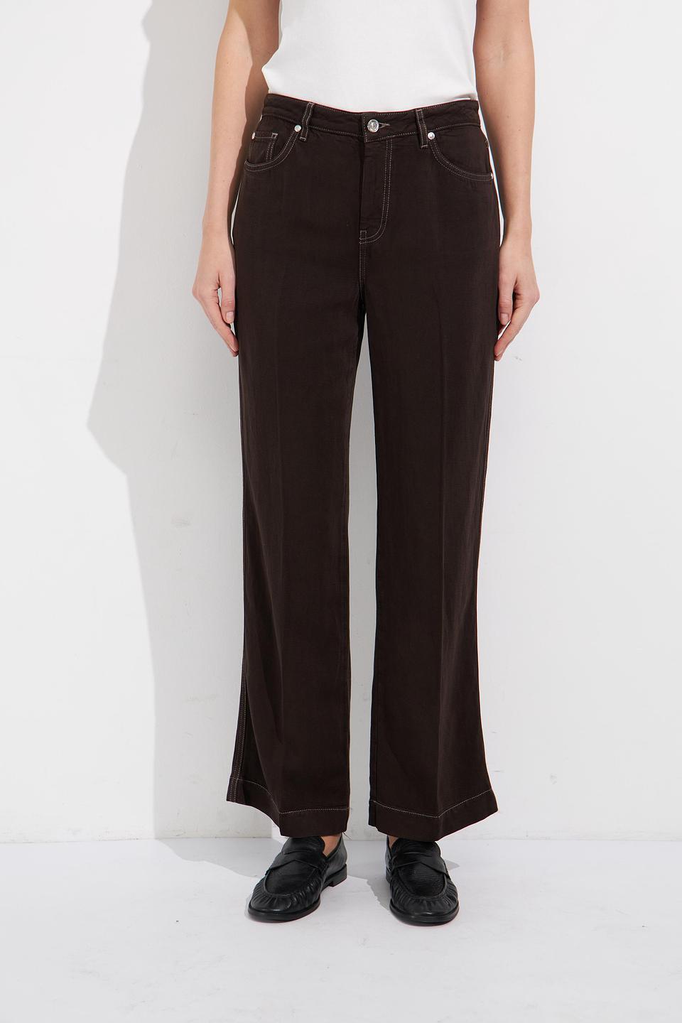 Джинсы Monari коричневые с вышивкой