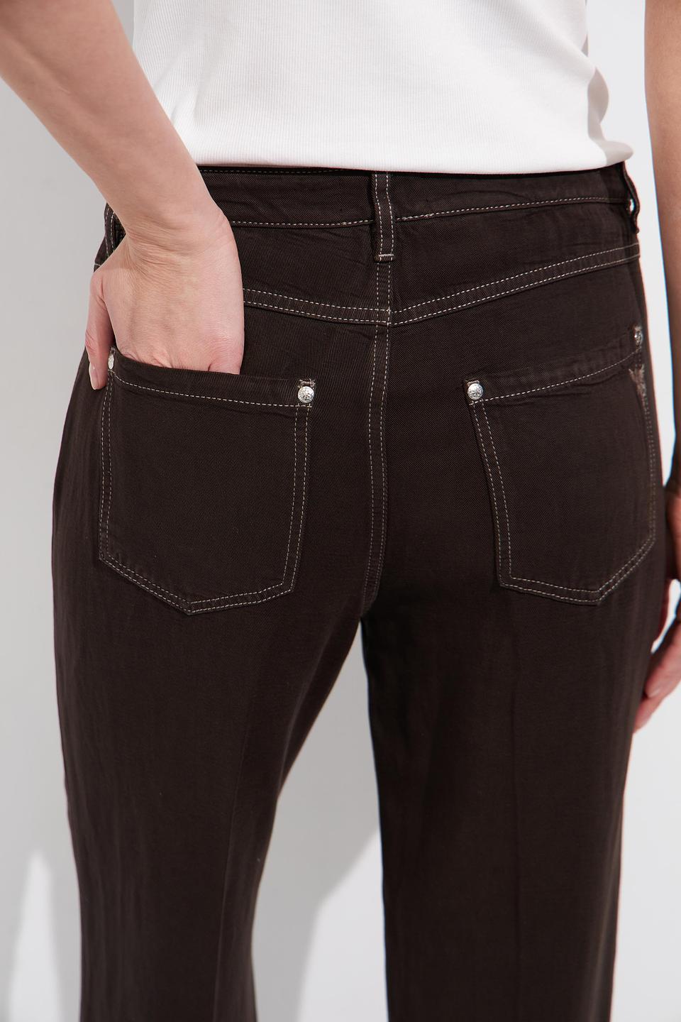 Джинсы Monari коричневые с вышивкой