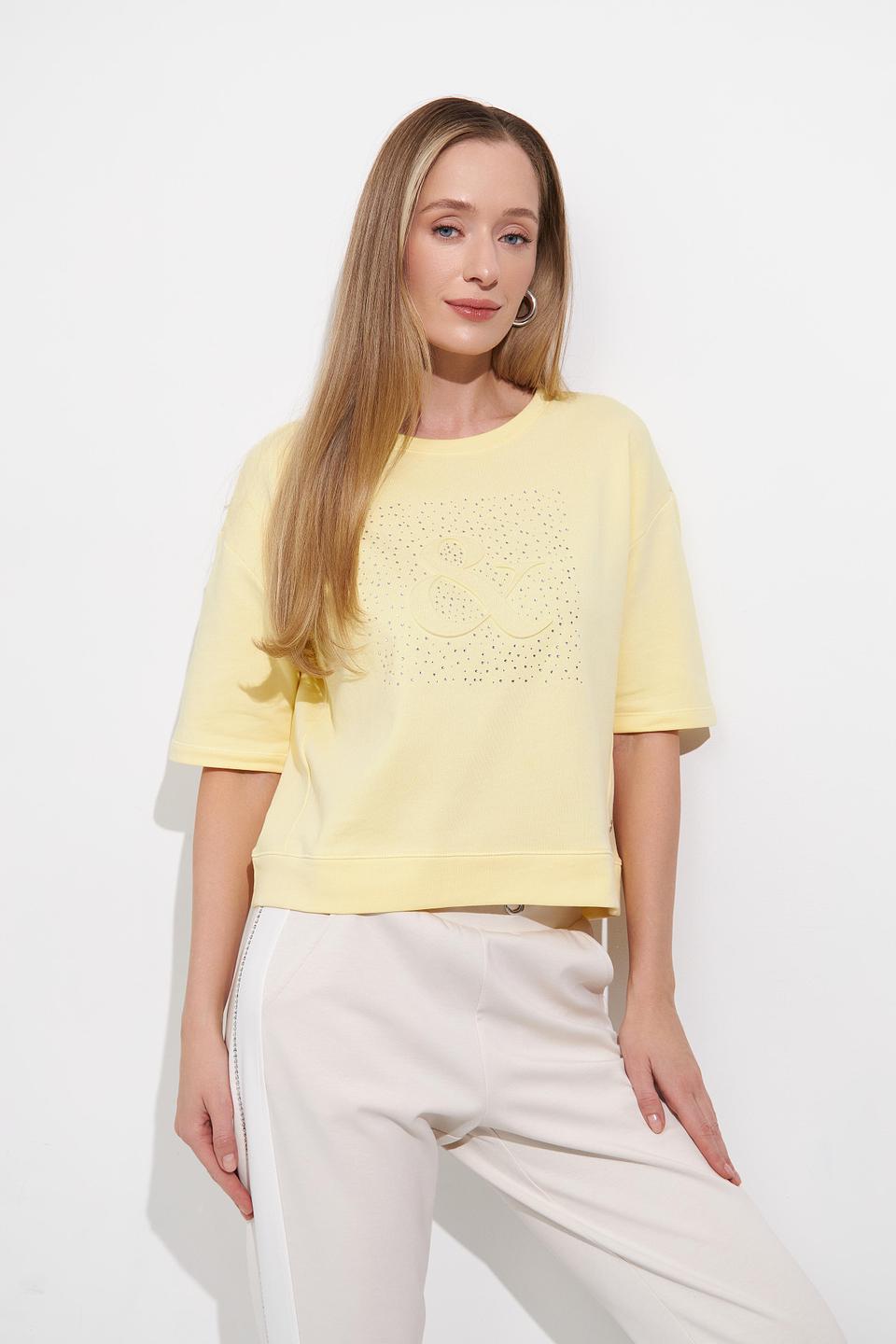 Пуловер Monari с кристаллами, жёлтый
