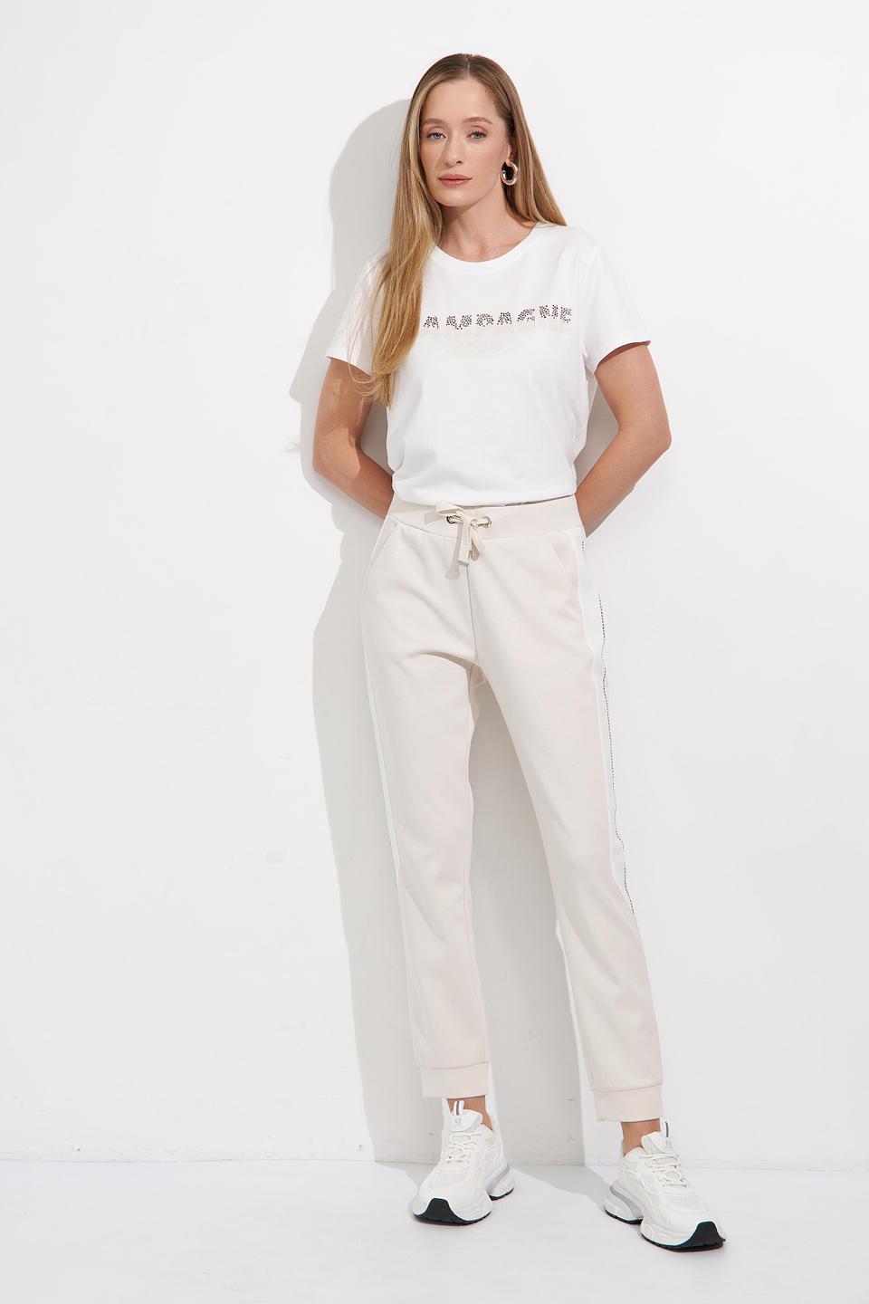 Брюки Monari бежевые с манжетами