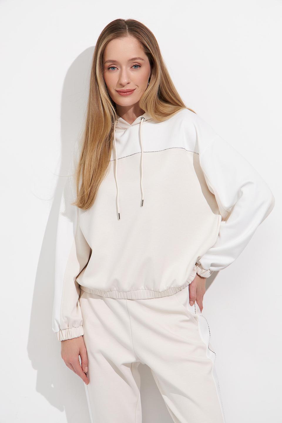 Пуловер Monari с капюшоном бежевый