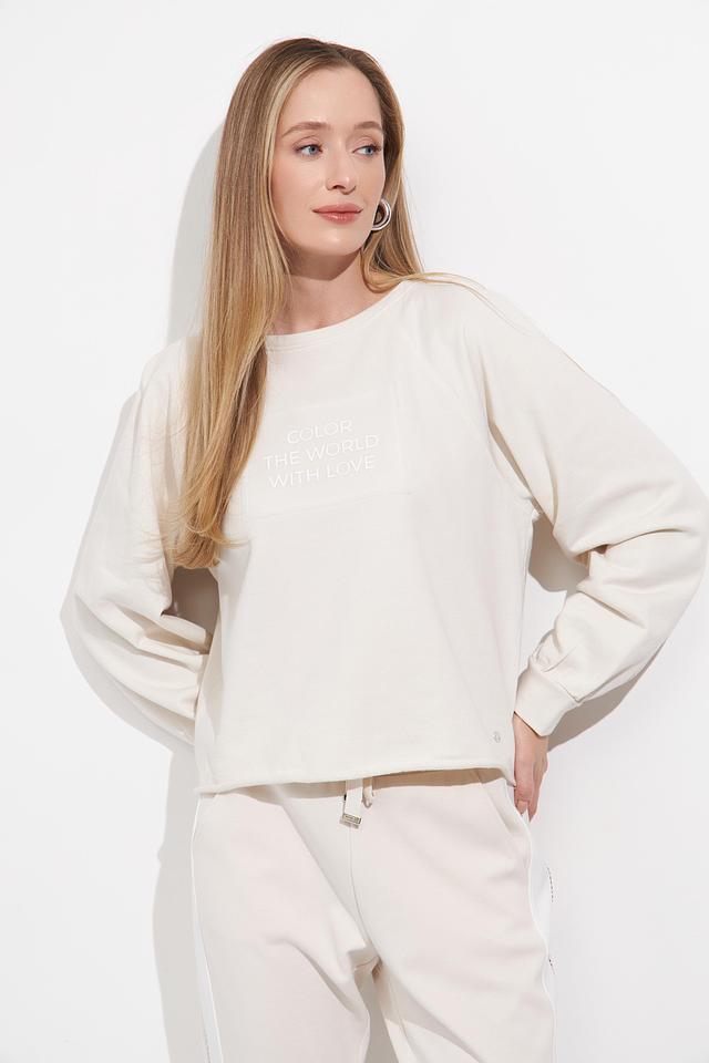 Пуловер Monari с принтом бежевый