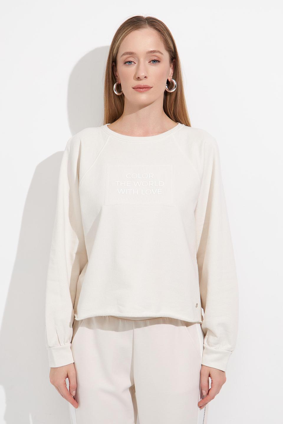 Пуловер Monari с принтом бежевый