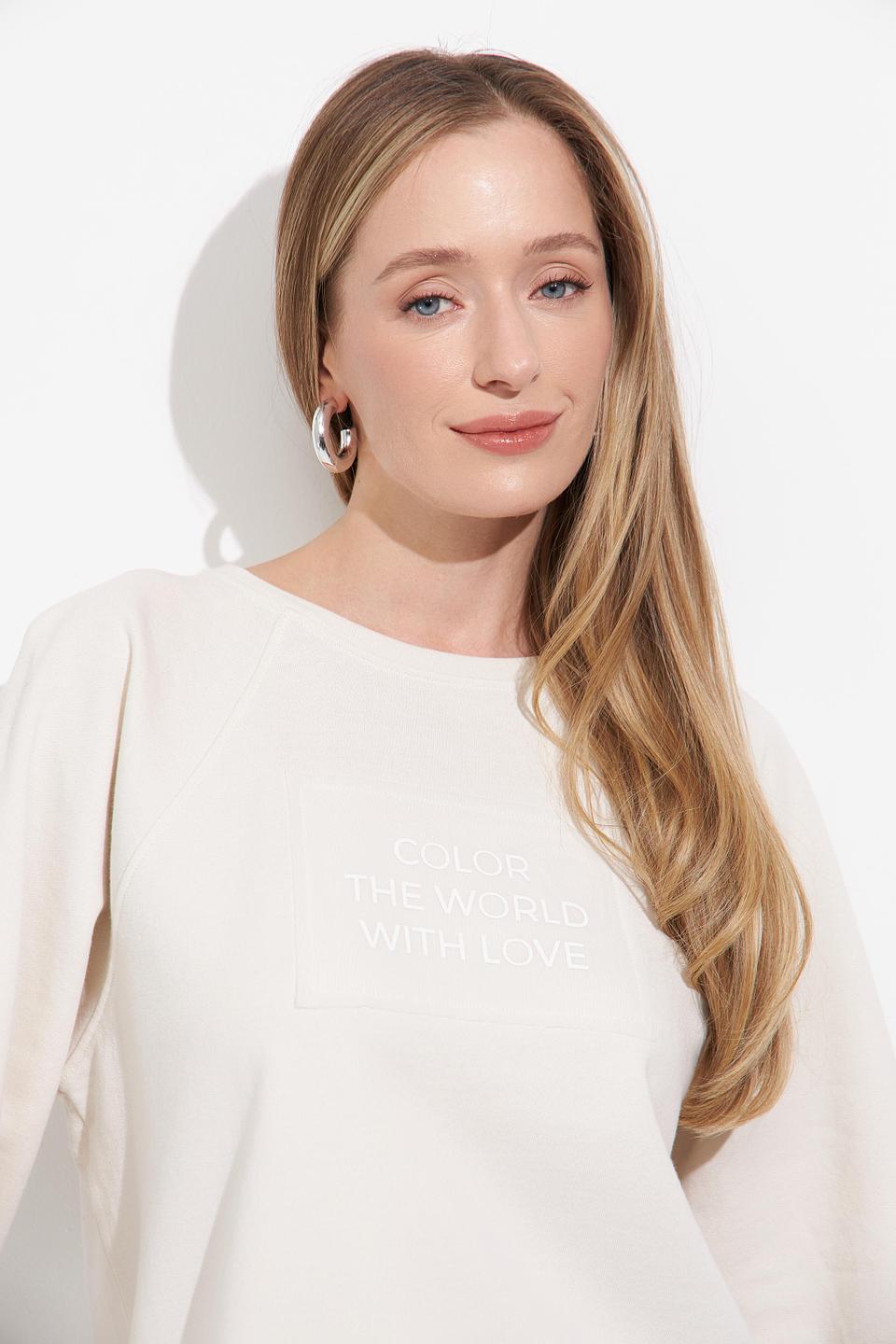 Пуловер Monari с принтом бежевый