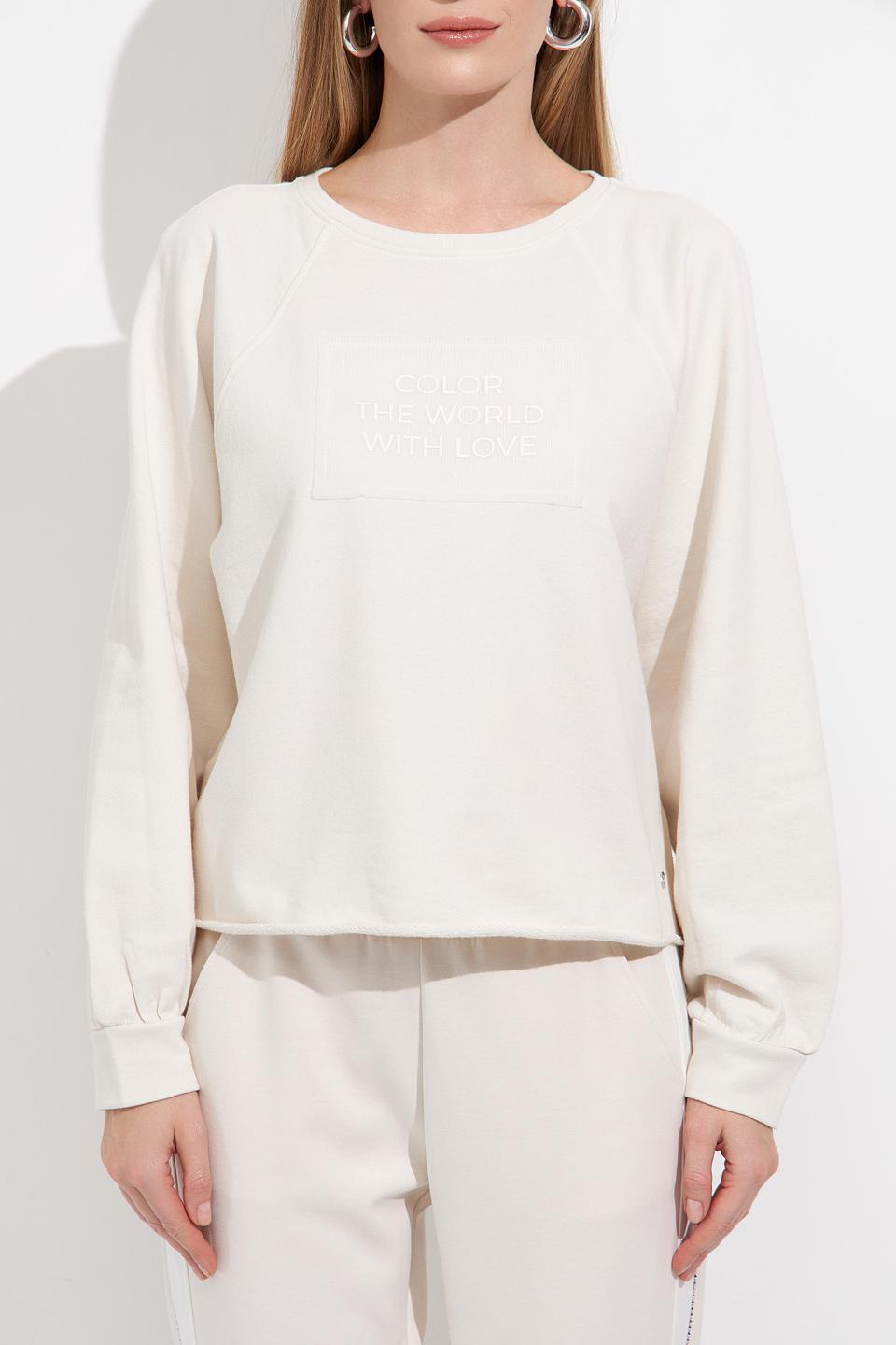 Пуловер Monari с принтом бежевый