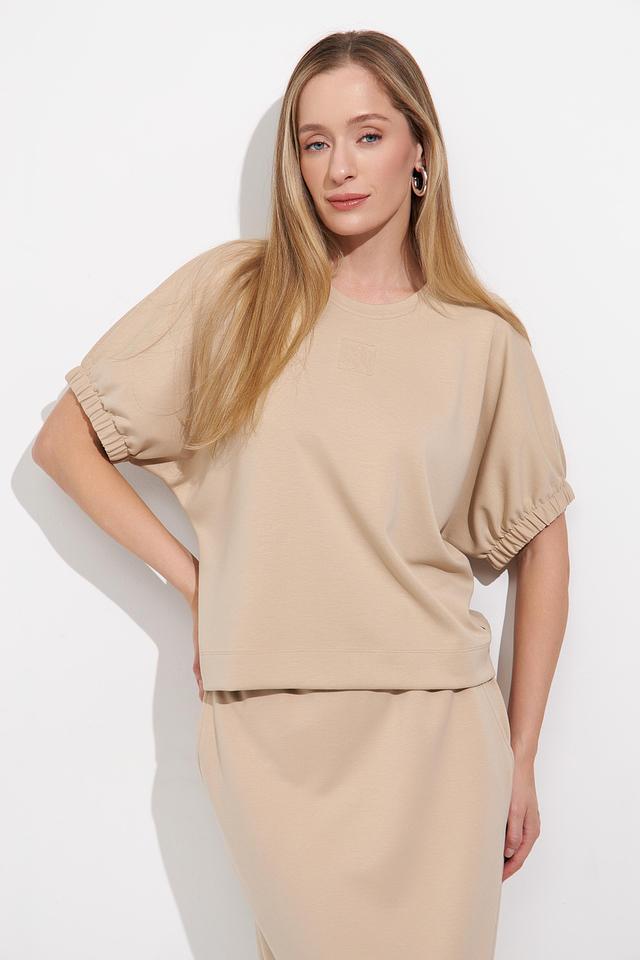 Пуловер Monari бежевый с рукавами-фонариками