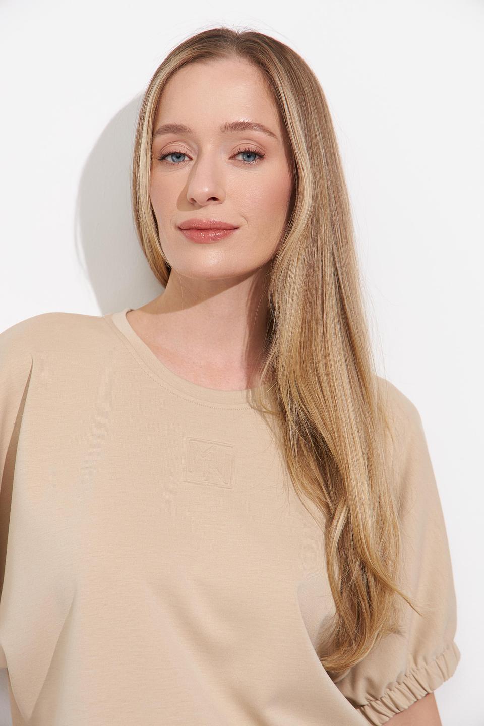 Пуловер Monari бежевый с рукавами-фонариками