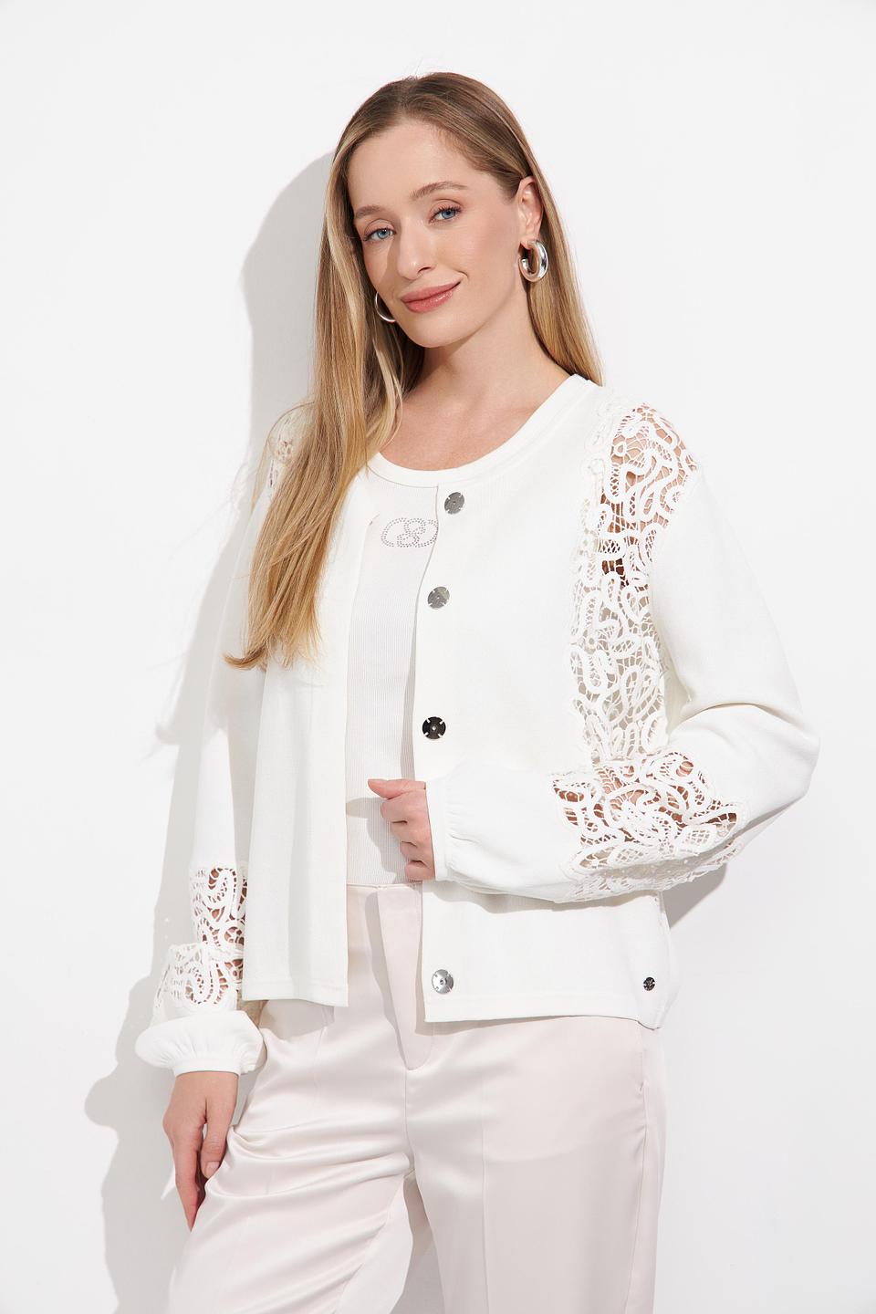 Жакет Monari с кружевом белый