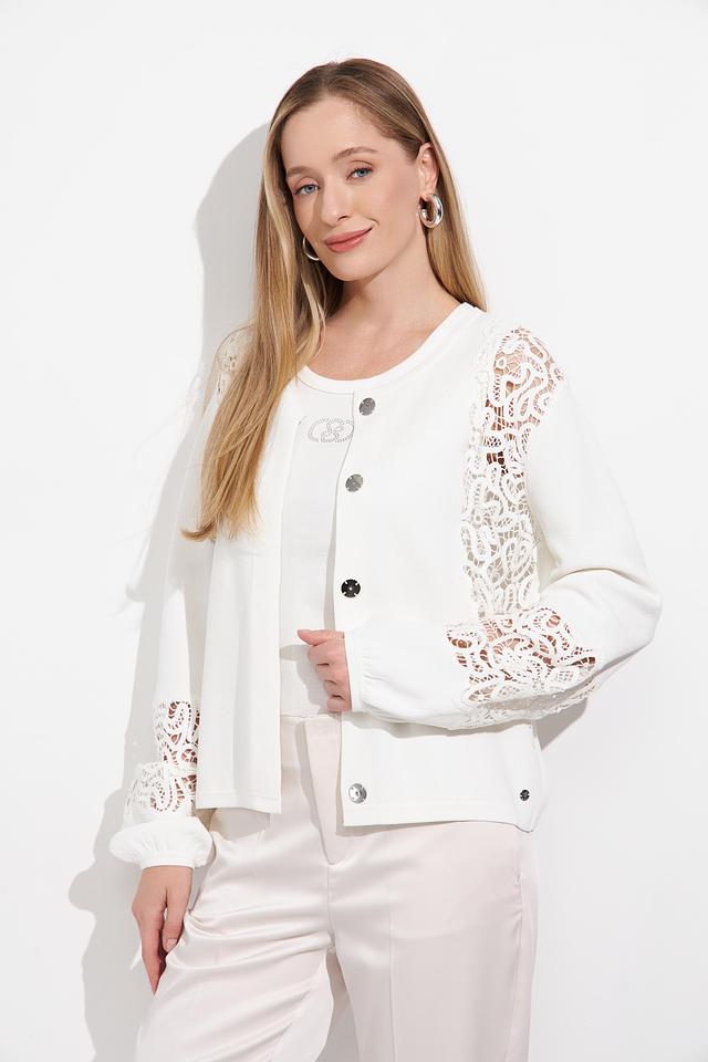 Жакет Monari с кружевом белый