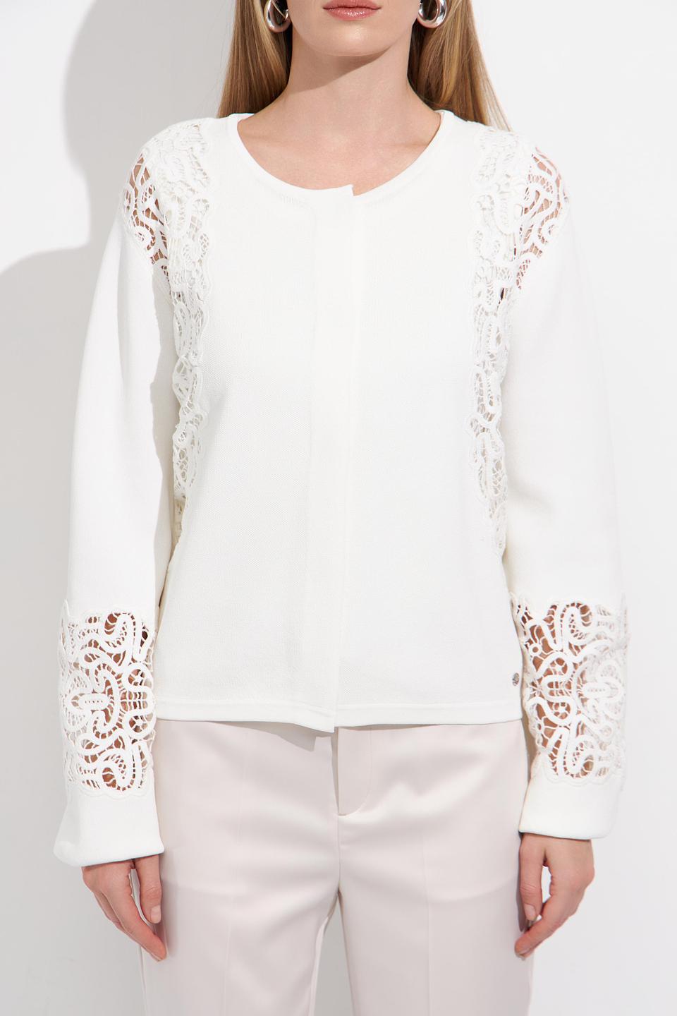 Жакет Monari с кружевом белый