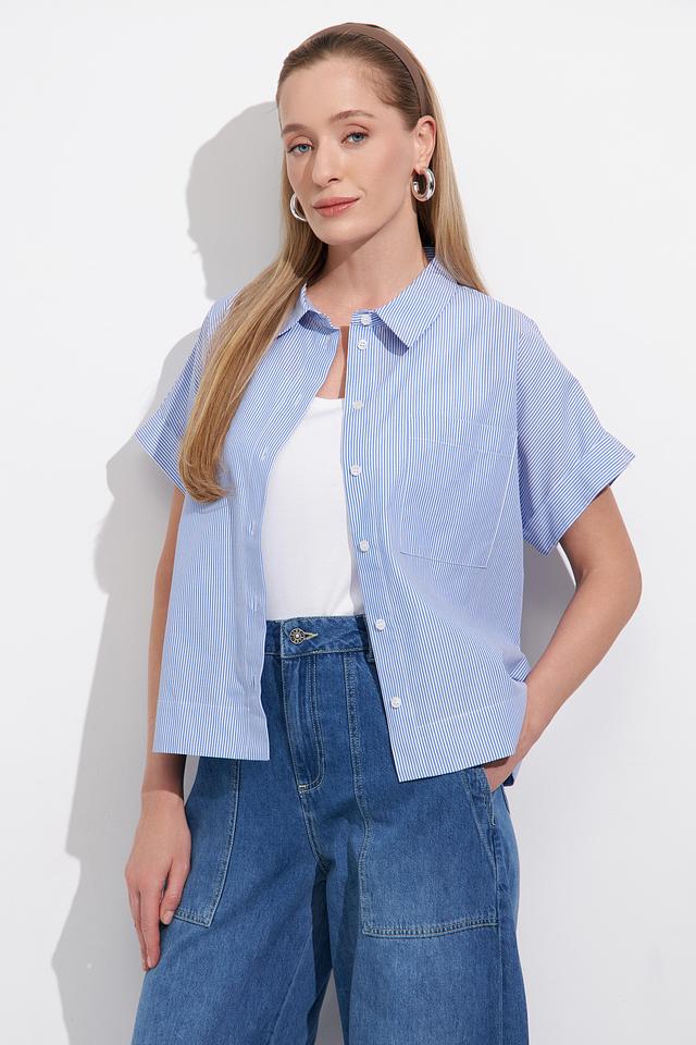 Блуза Ten ways to be в полоску голубую