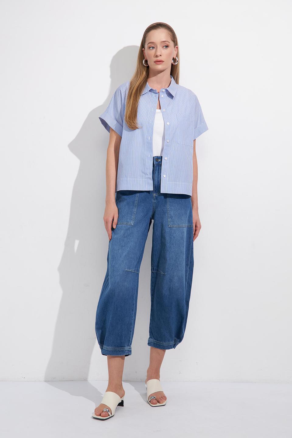 Блуза Ten ways to be в полоску голубую