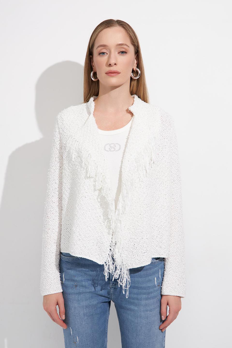 Жакет Monari с бахромой белый