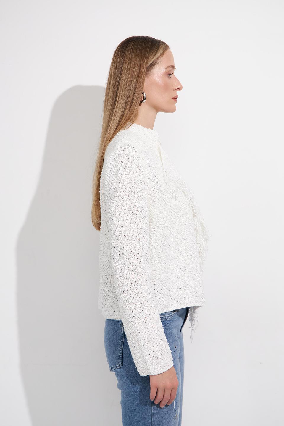 Жакет Monari с бахромой белый