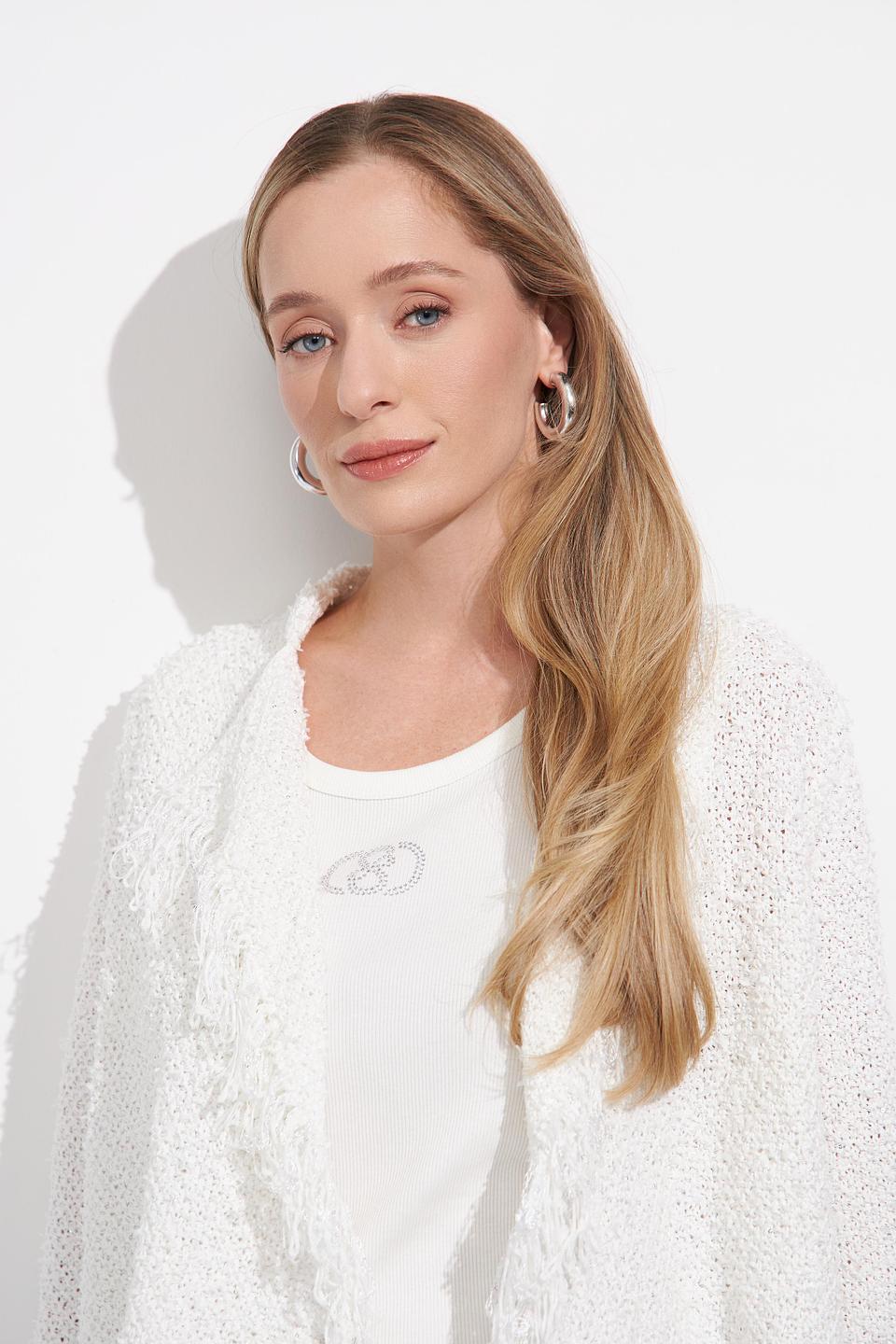 Жакет Monari с бахромой белый