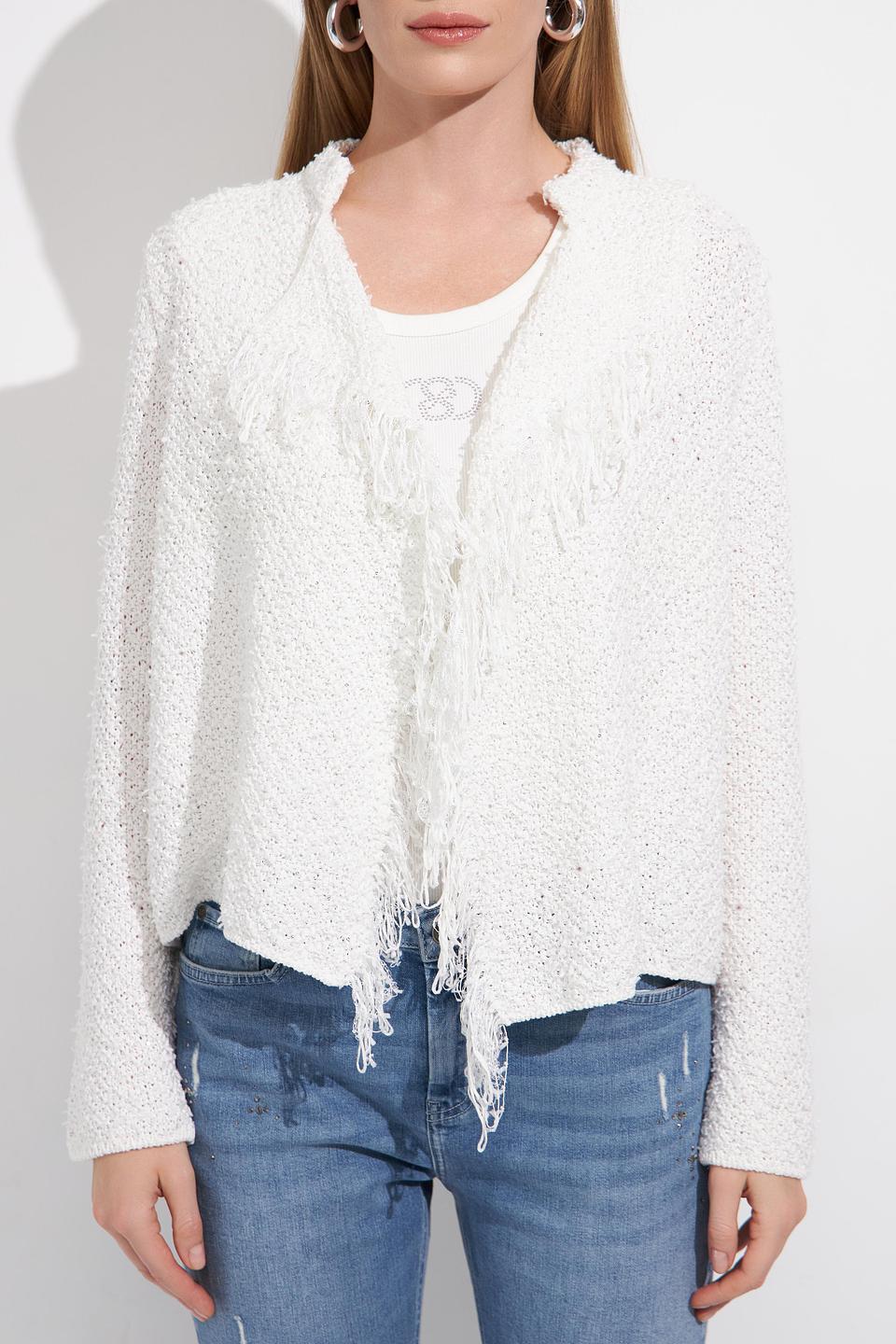 Жакет Monari с бахромой белый