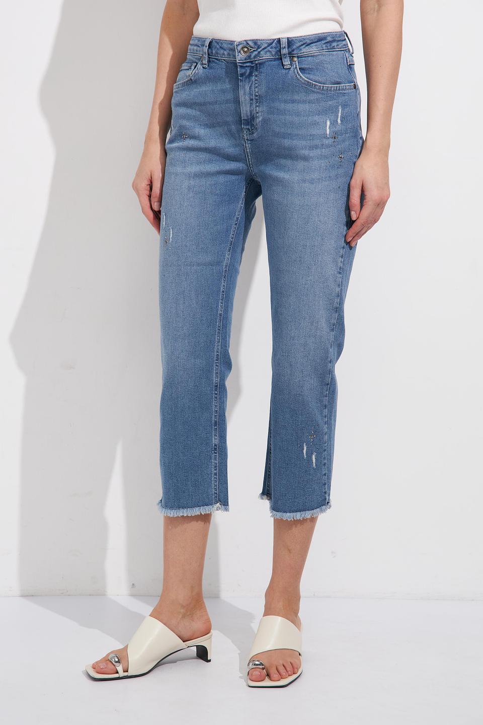 Бриджи Monari с потертостями голубые