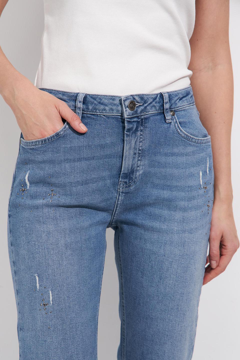 Бриджи Monari с потертостями голубые