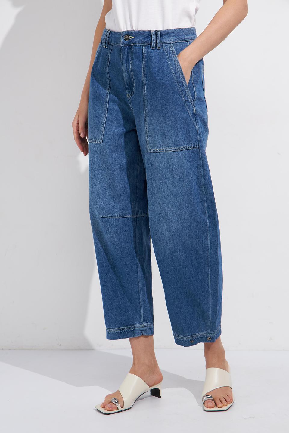 Джинсы Lecomte шаровары с вышивкой