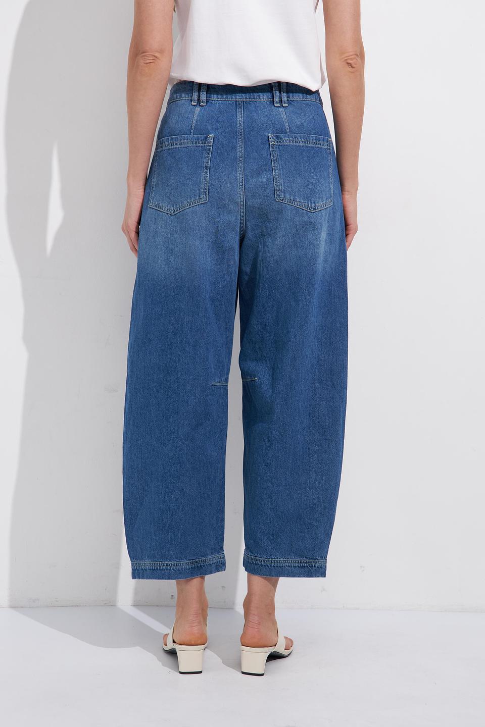 Джинсы Lecomte шаровары с вышивкой