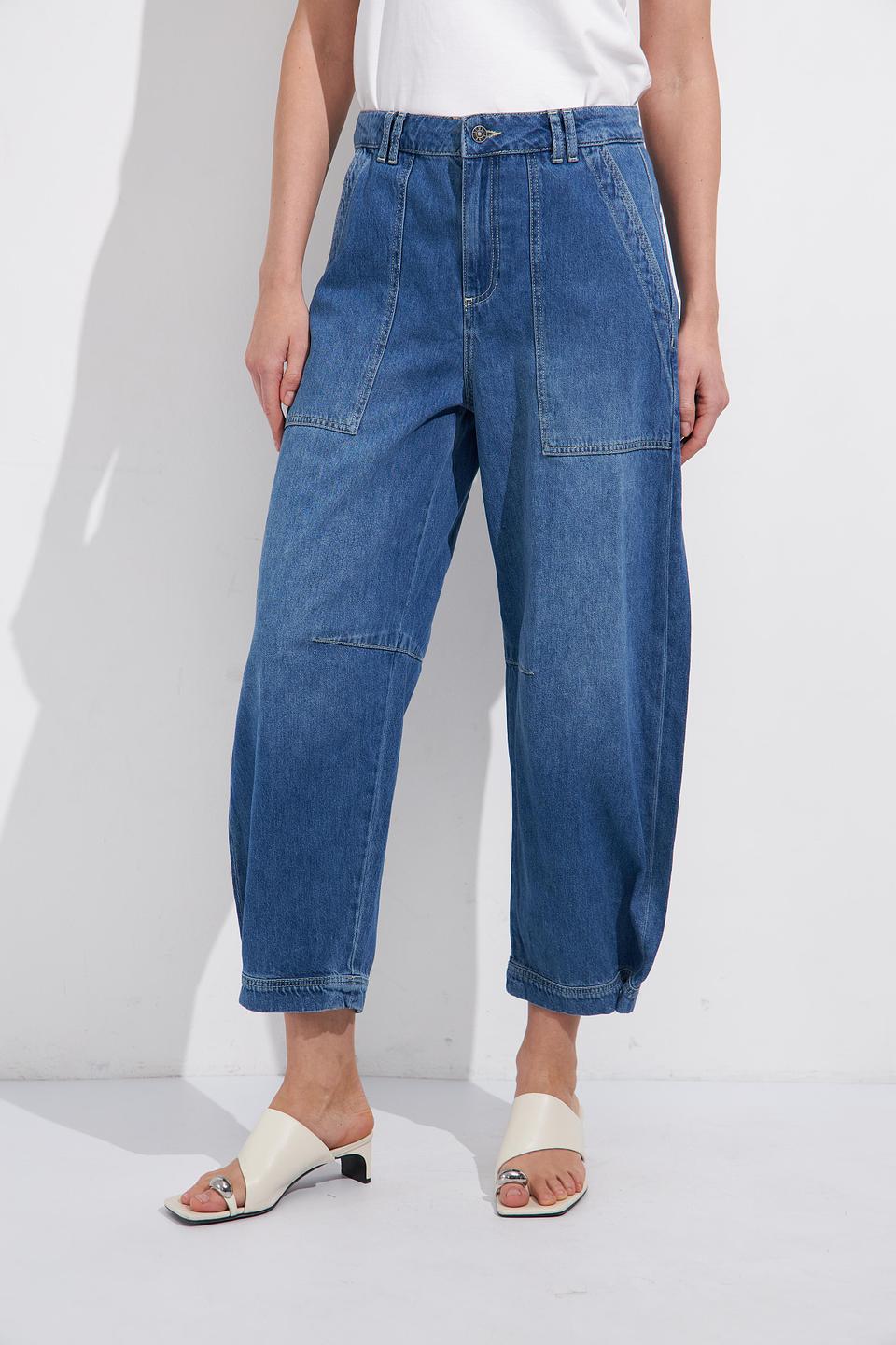 Джинсы Lecomte шаровары с вышивкой