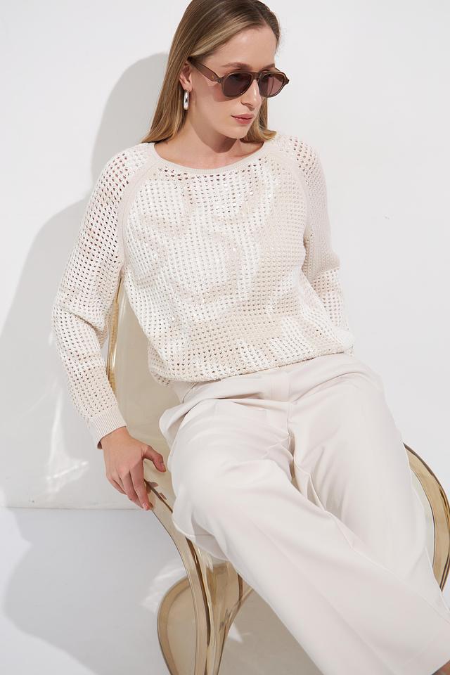 Пуловер Monari ажурный бежевый