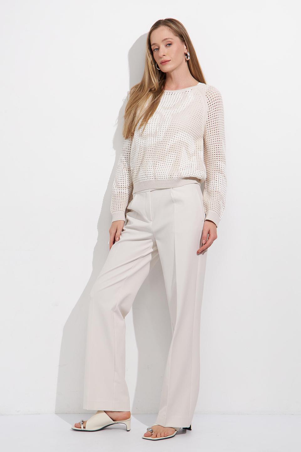 Пуловер Monari ажурный бежевый