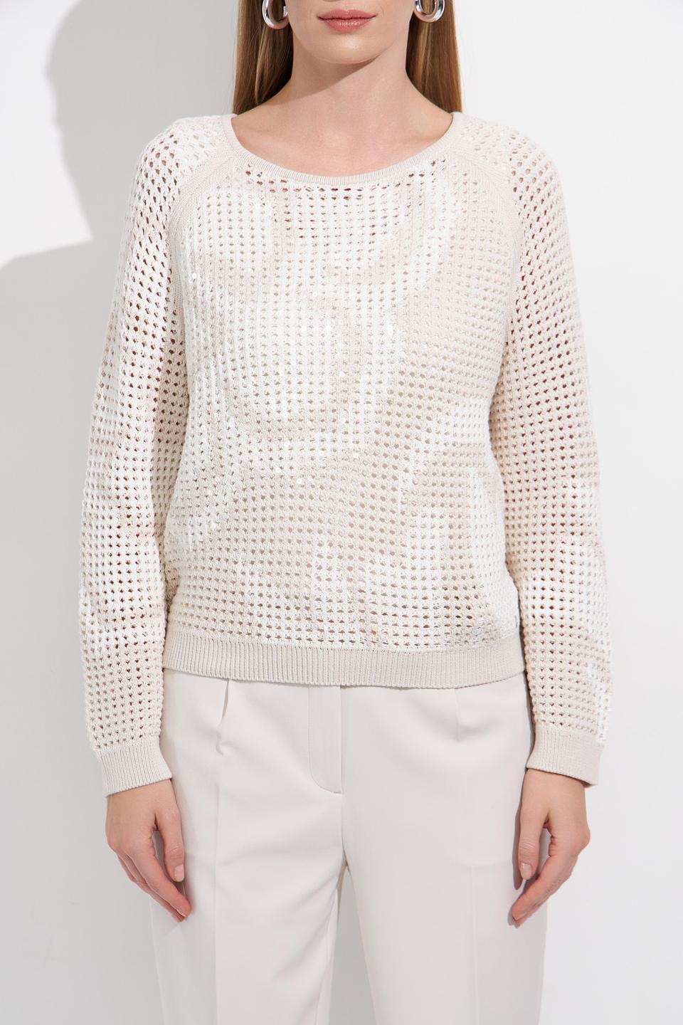 Пуловер Monari ажурный бежевый