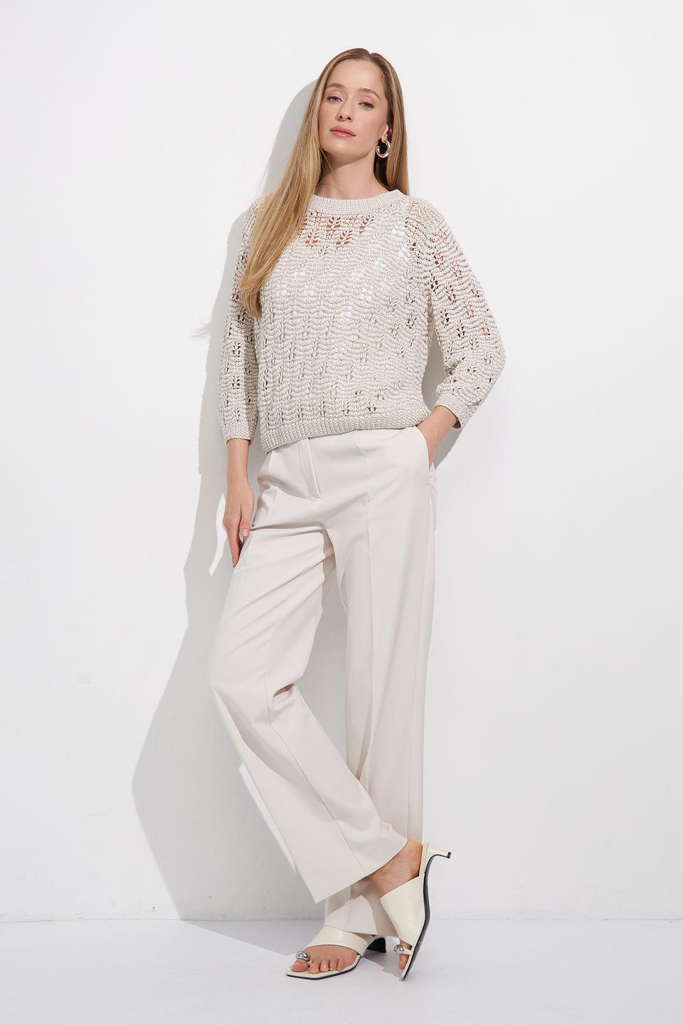 Пуловер Monari ажурный бежевый