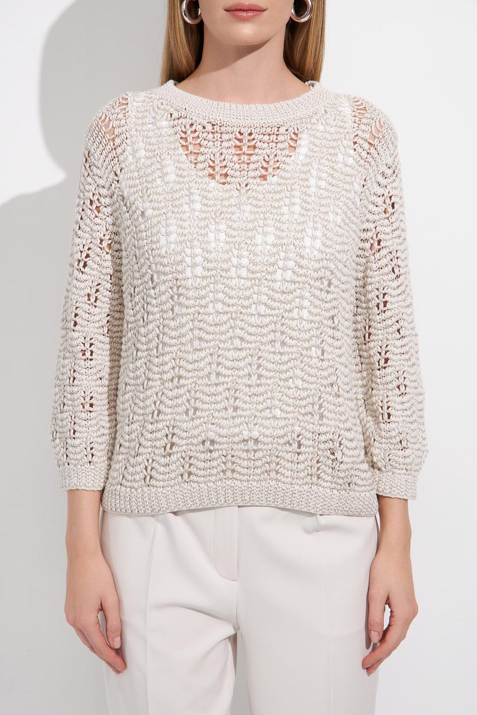 Пуловер Monari ажурный бежевый