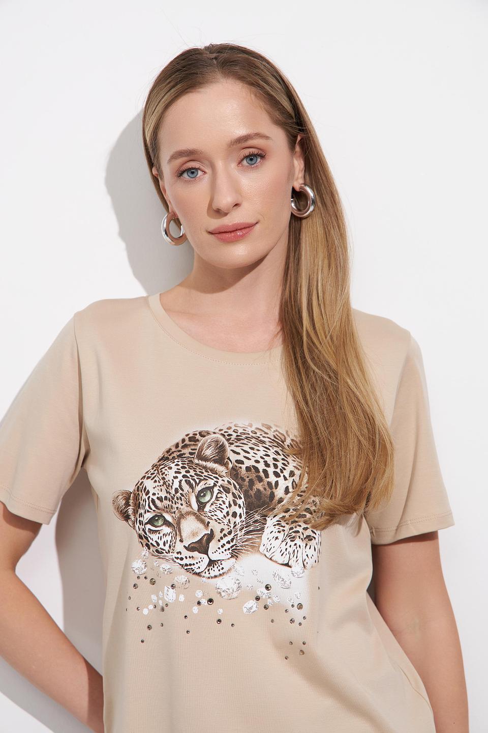 Футболка Monari с леопардом бежевая