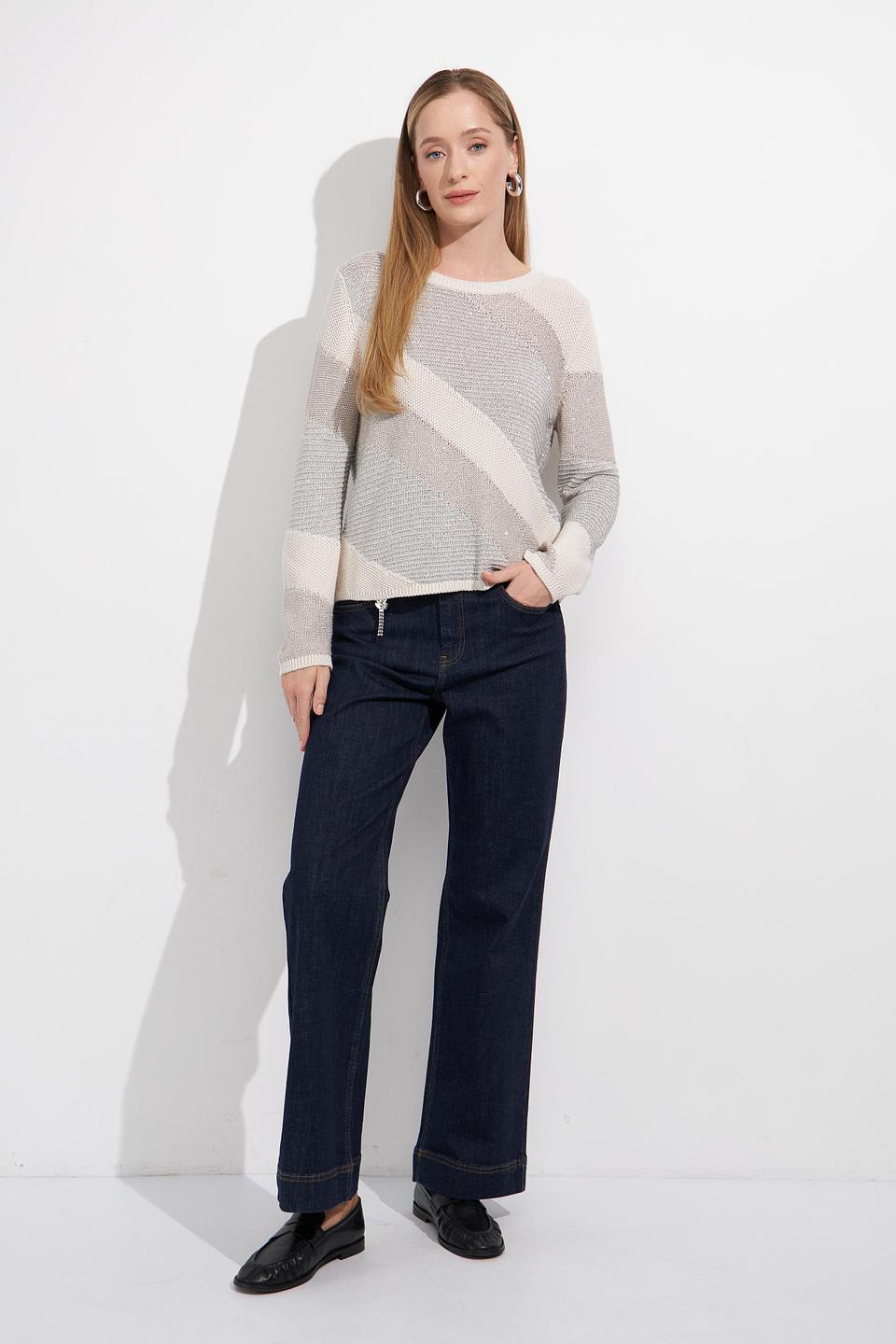 Пуловер Monari с косами бежевый