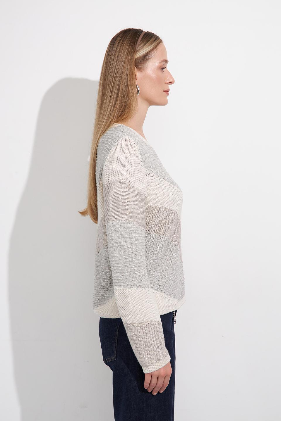 Пуловер Monari с косами бежевый