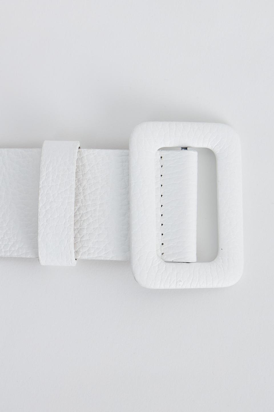 Ремень Fabretti белый с квадратной пряжкой