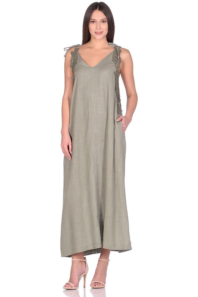 Платье Love vita льняное хаки
