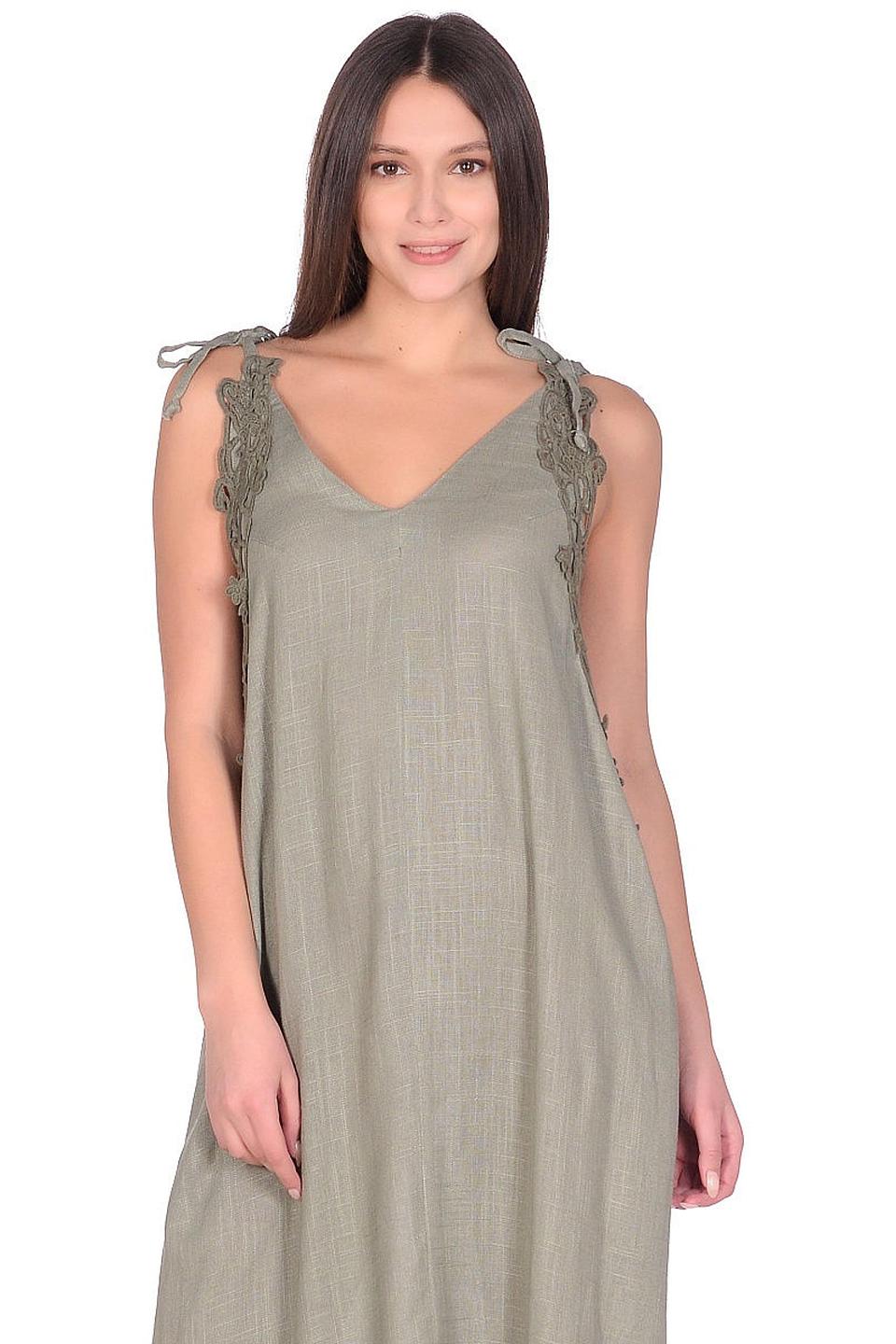 Платье Love vita льняное хаки