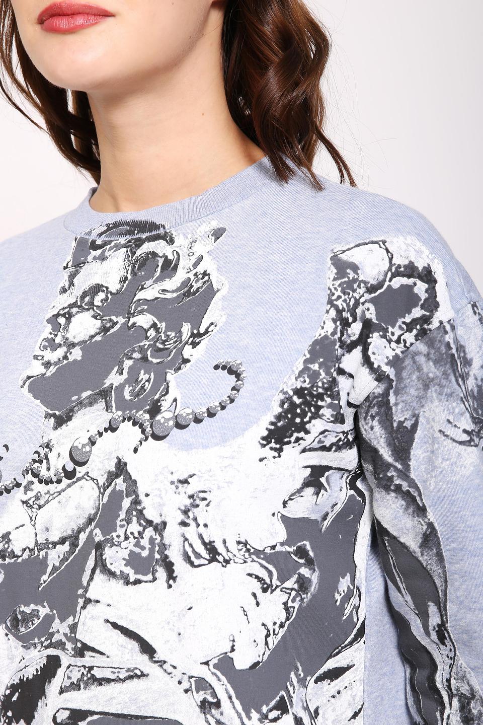 Пуловер Pezzo с принтом серый