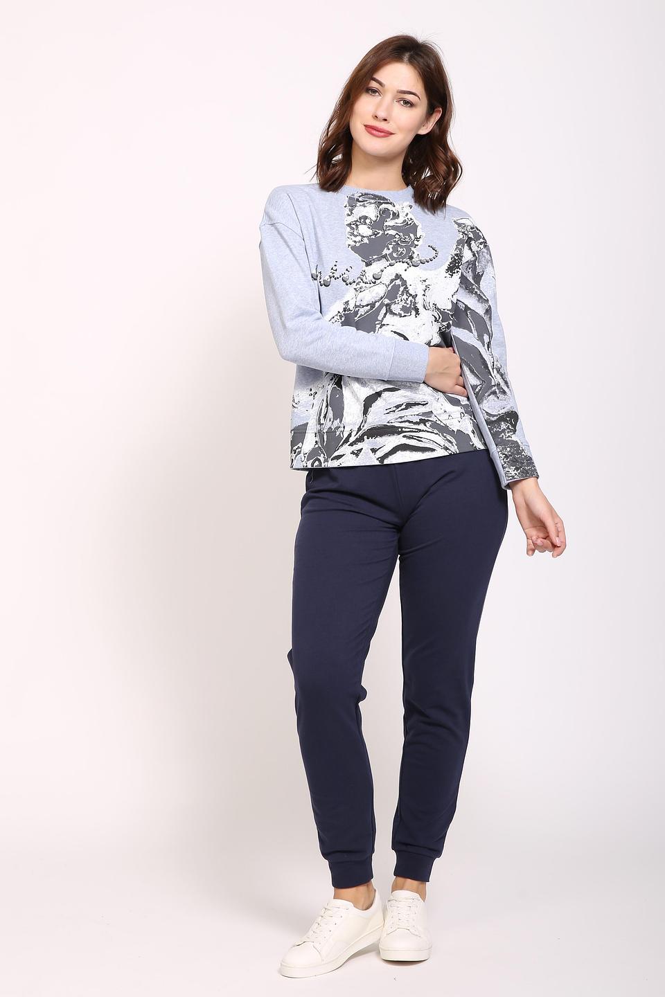 Пуловер Pezzo с принтом серый